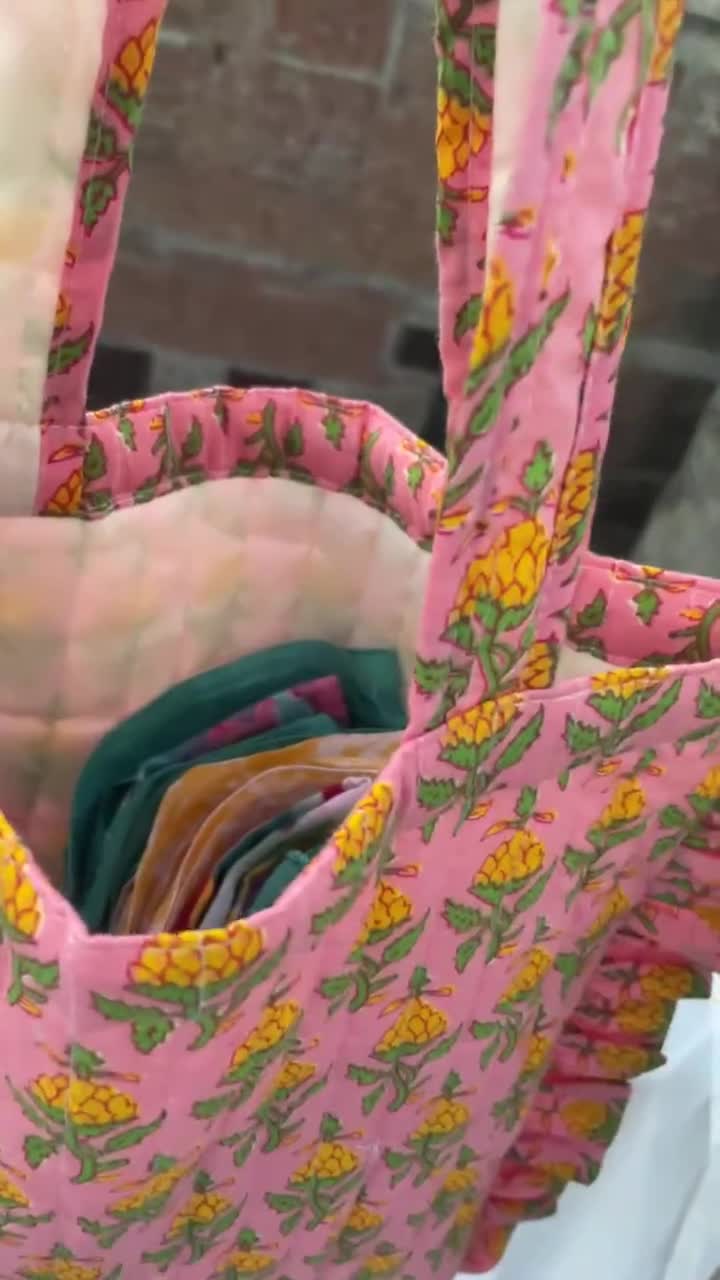 Redvelvet 着用★関税込★FILLINTHEBLANK★Mellow Quilting Bag Smiley テープハンドルリネン2WAYト－トバッグ】 ¥6,990+税