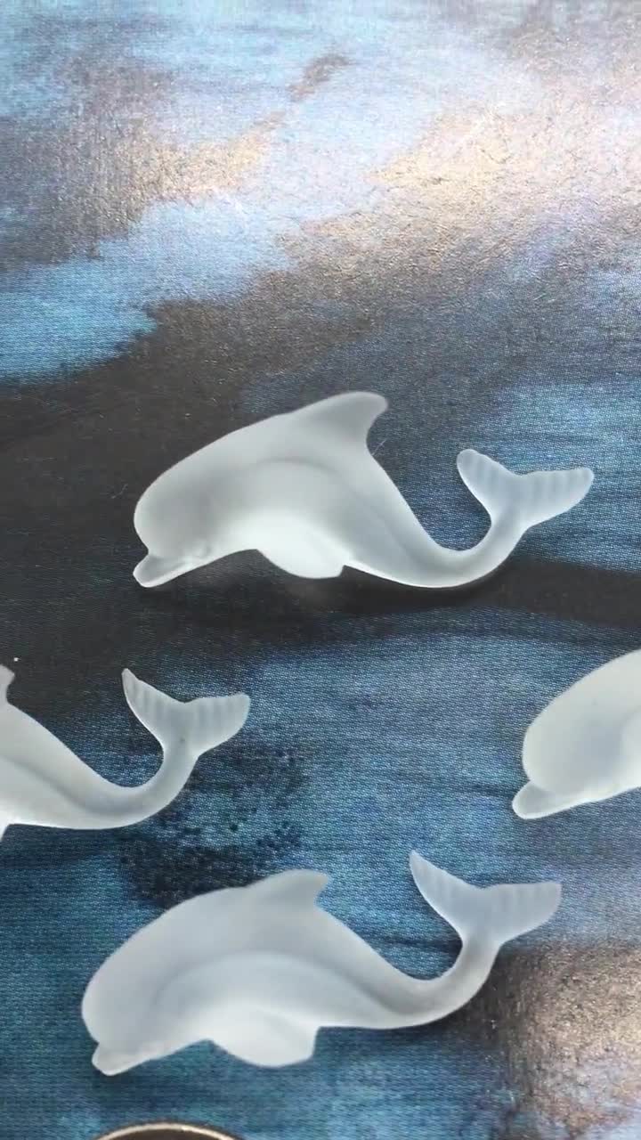 イルカ 25 mm スワロフスキー クリスタル マット ドロップ、ペンダント