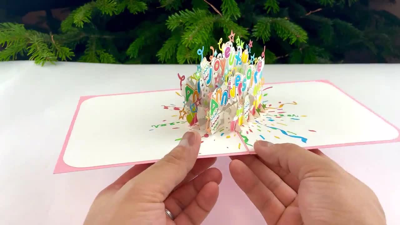 Joyeux Anniversaire 3D Pop Up Carte , 3D Cartes Voeux