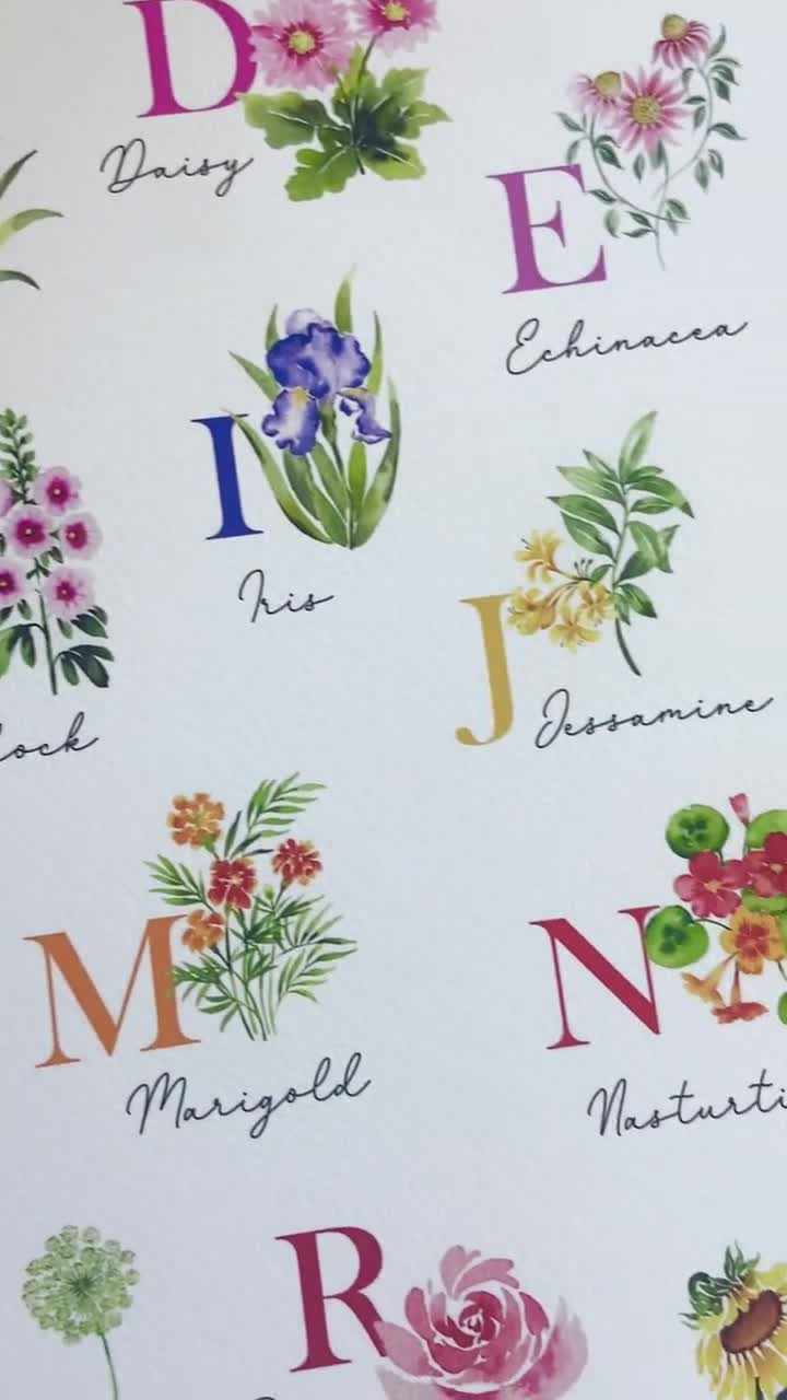 Flower Alphabet Printable, Colorful Wildflower Alphabet, Floral Alphabet, Watercolor Alphabet, Nursery Decor, Colorful ABC Printable, JPG - Etsy flower-alphabet-printable-colorful-wildflower-alphabet-floral-alphabet-watercolor-alphabet-nursery-decor-colorful-abc-printable-jpg-etsy