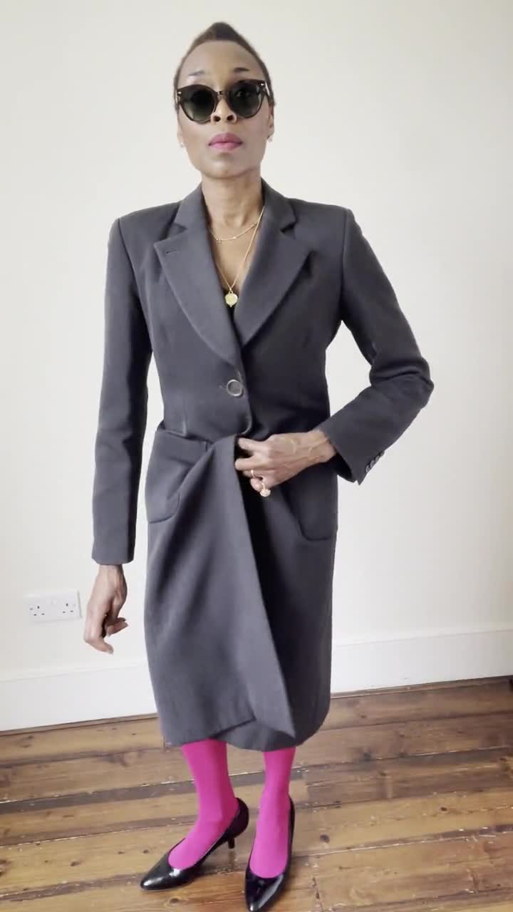 【Vintage】NICOLE FARHI テーラードジャケット 38 Vintage Nicole Farhi Tailored Blazer Coat - Grey - (label 14) Fit