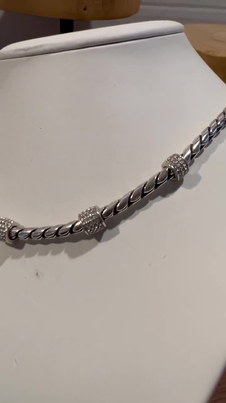 Brighton Meridian Vintage Necklace | 5 Barrel Silvertone