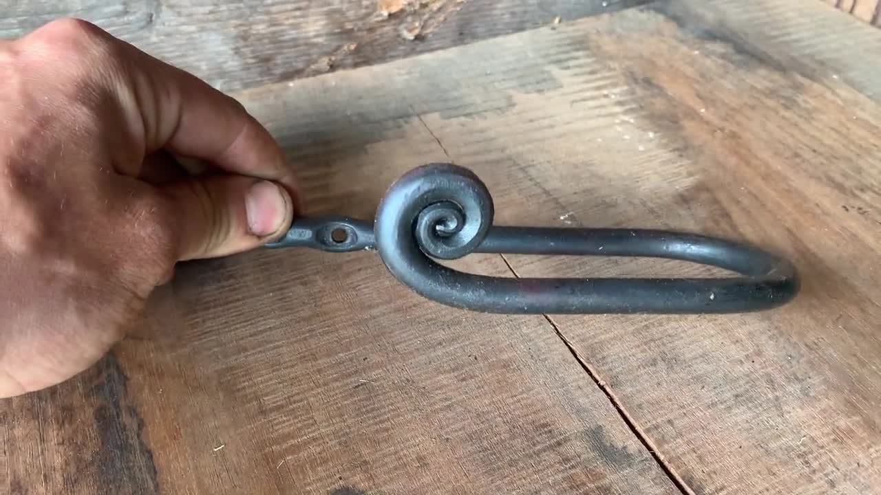 Hand Forged Curtain Tie Backs: Blacksmith Fiddlehead Scroll Design video poster