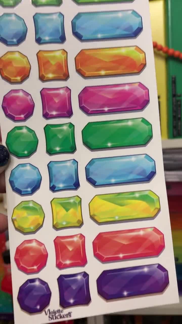 Rainbow Gemstone Stickers Sheet