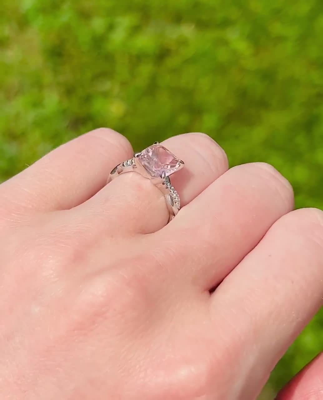 Tiffany Victoria Vine Ring in Platinum with A Morganite and Diamonds