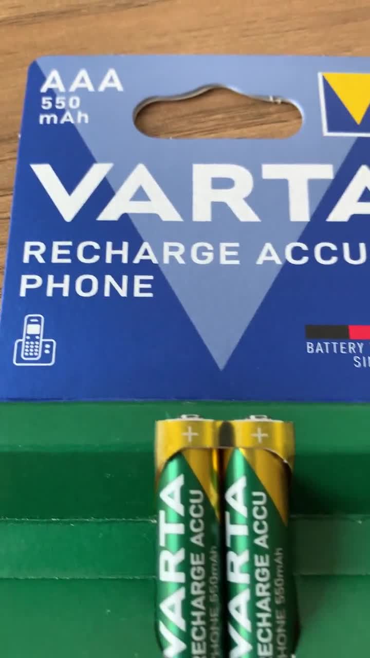 2pcs Varta Rechargeable Slim Battery 1.2v Aaa 550 Mah Phone Accu