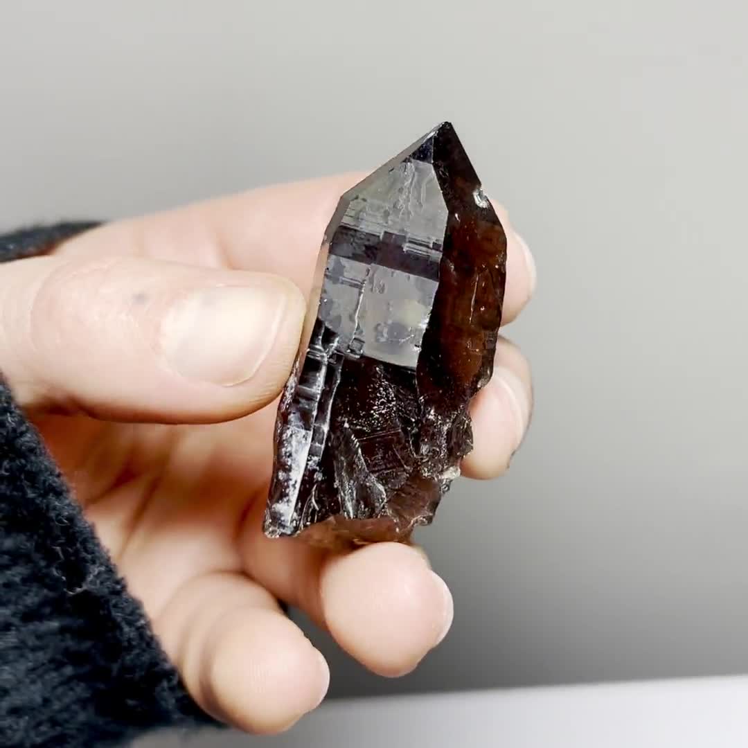 Natural Morion Black LEMURIAN Quartz Crystal Gem Potent Raw Record
