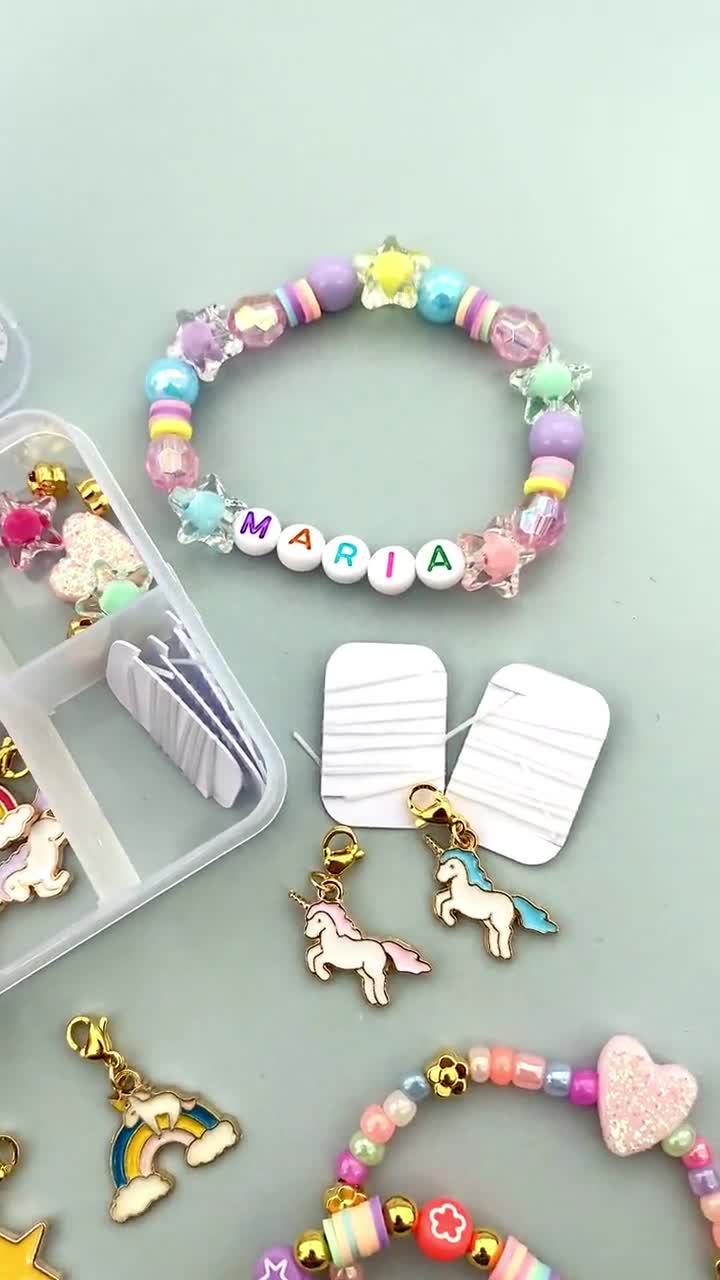  MODDA Unicorn Charm Bracelet Making Kit with Unicorn Bag, Charms,  Beads, Jewelry Making Kit for Girls, Birthday, Christmas Gifts for Kids,  Kids Jewelry Set for Girls, Toys, Crafts for Girls Ages