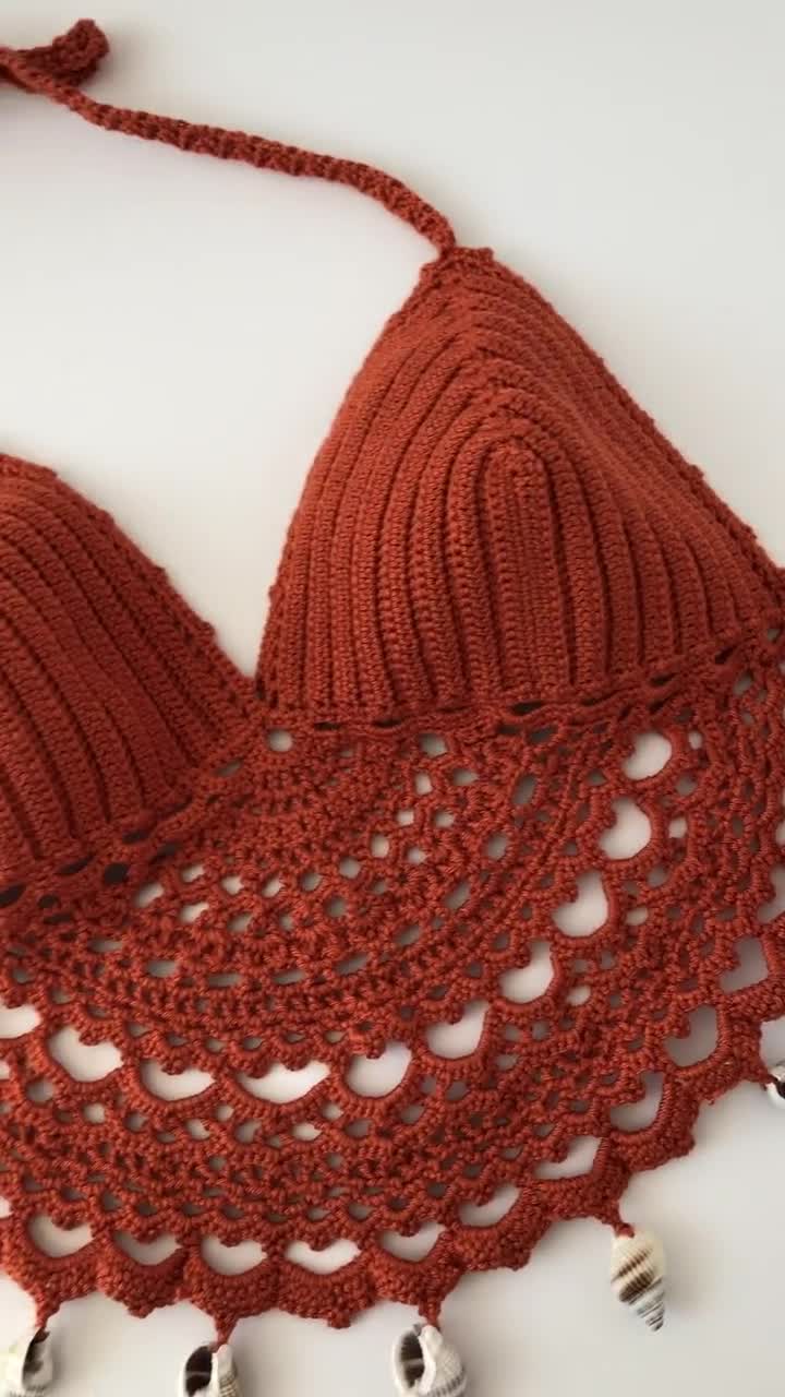 Boho Sea Shell Crochet Halter Top,crochet Summer Women Tank Top