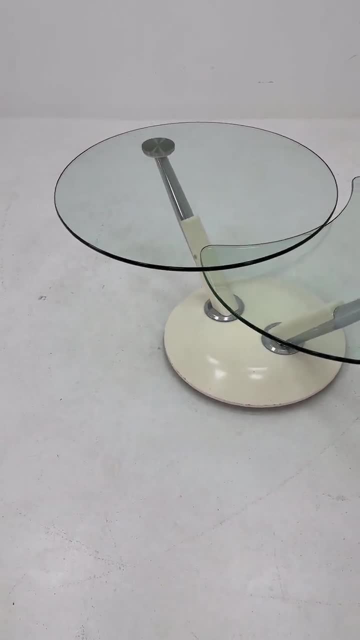 【Space Age】GALAXY Glass Center Table Space Age Glass Coffee Table With Double Swivel Top, 1980s - Etsy