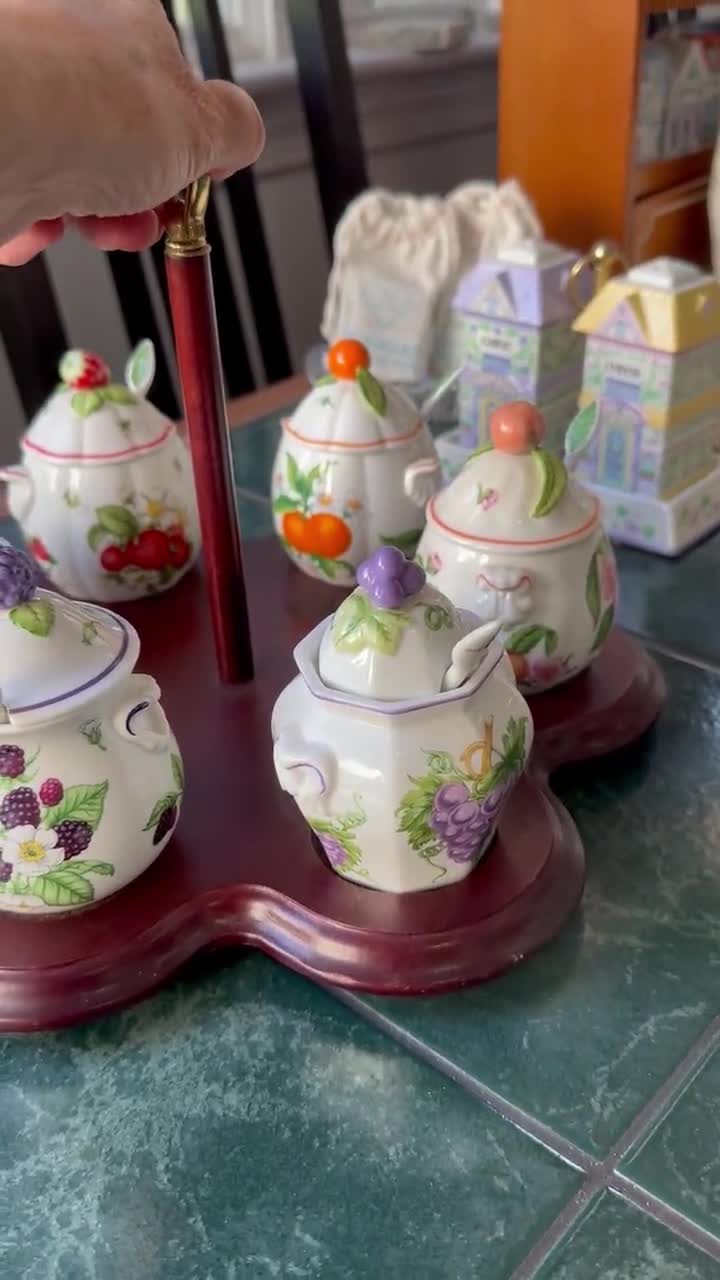 Vintage Lenox Jam & Jelly Canisters With Spoons and Caddy EUC - Etsy