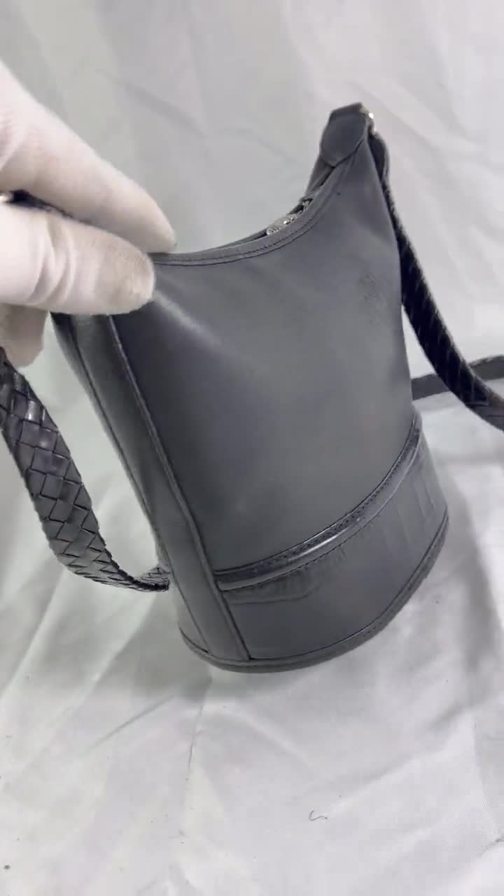 BRIGHTON Black Leather Bucket Shoulder Bag video poster