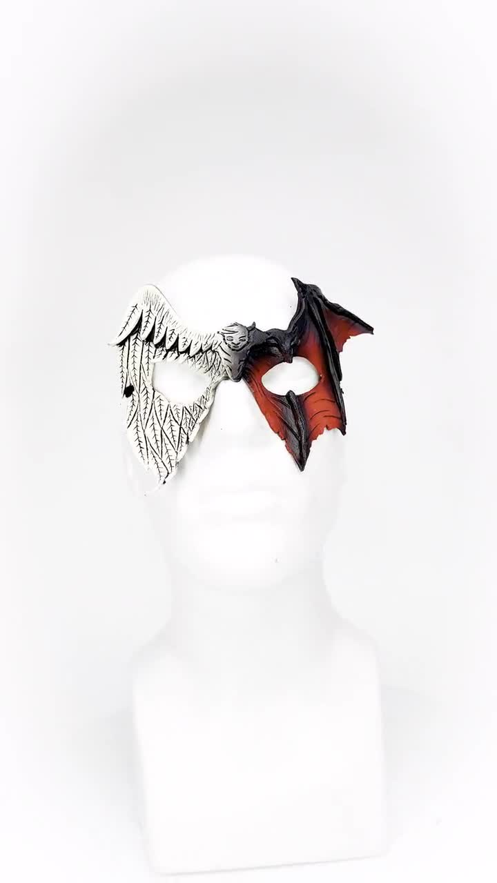 Handmade Leather Angel Devil Mask: Masquerade Cosplay - Etsy