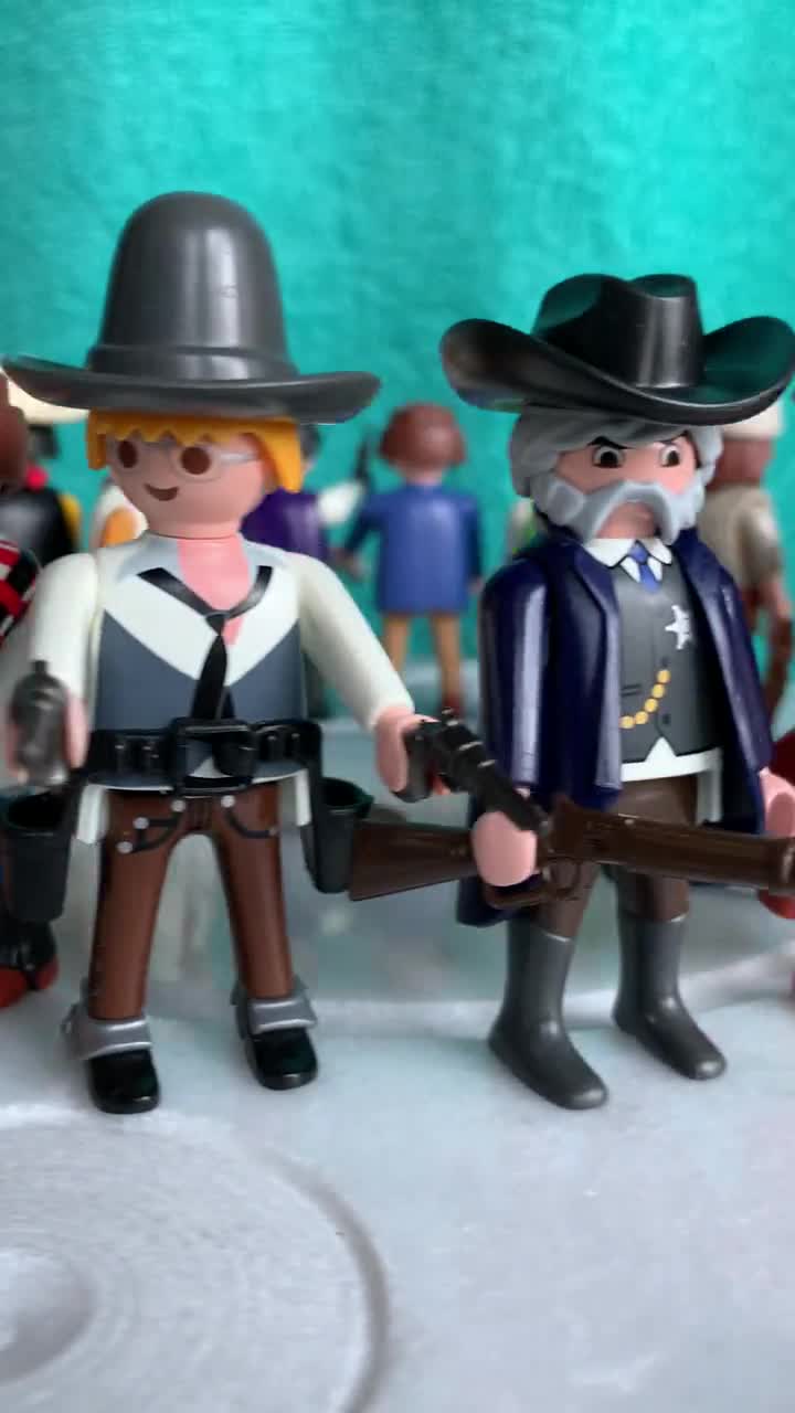 Playmobil personnage western cowboy pour saloon shériff indien