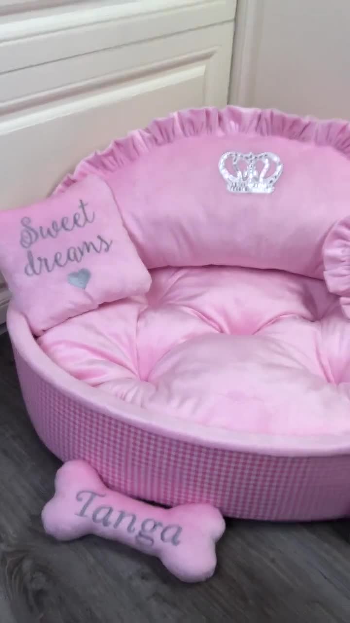 Gorgeous Princess Pink Double Size Dog Bed Handmade