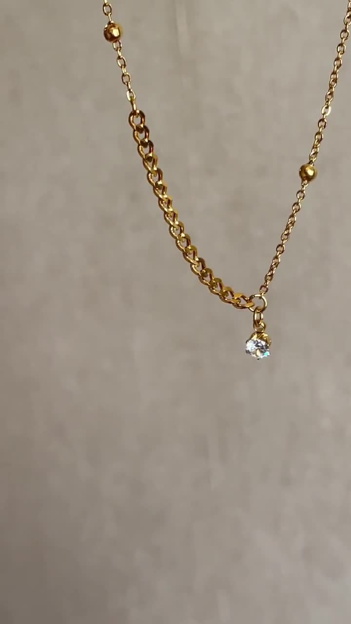 Gold Necklace for Woman Gold Satellite Chain 18k Gold Chain Gold Beaded  Chain Gold Ball Chain Minimalist Necklace Woman's Jewellery Gift 