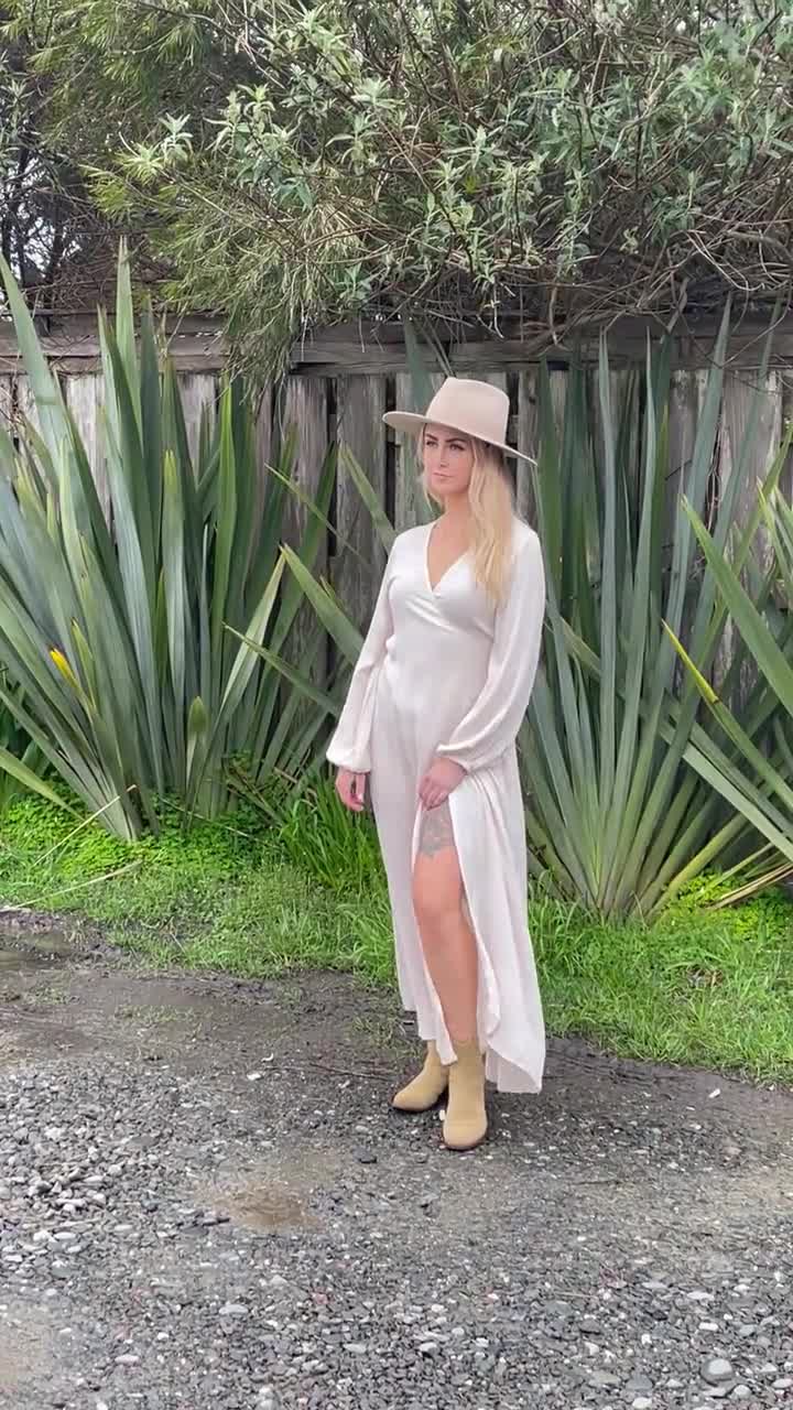 Long Sleeve Sage Green Wrap Maxi Dress, Floral Print, Boho Chic,  Minimalistic Wedding Dress, Summer Dress