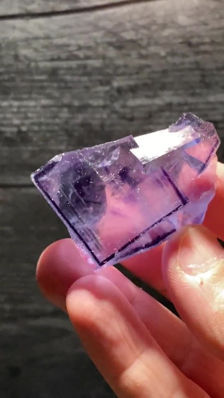 Yaogangxian Beautiful Water Clear Purple Fluorite Crystal Cube With  Exceptional Growth Pattern Mineral Specimen - Watch Video