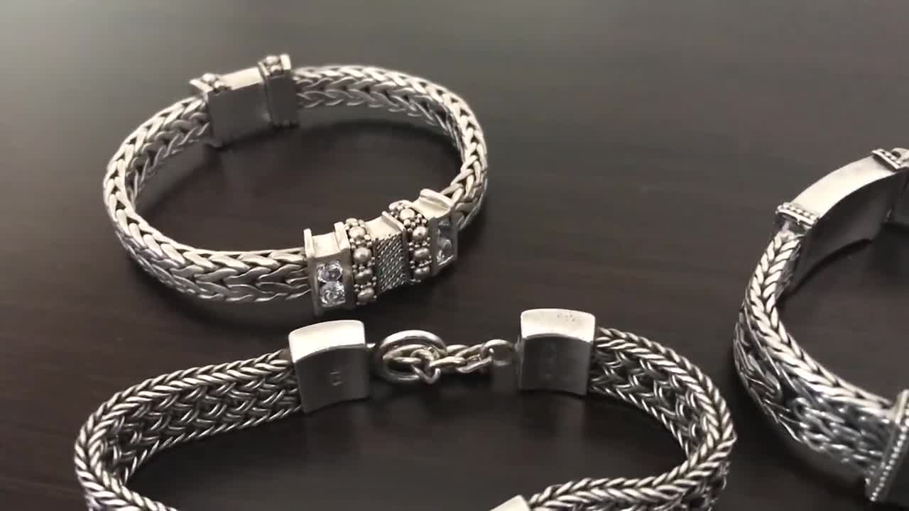 即決 LOIS HILL ローリーヒル シルバー ブレスレット 925 Lois Hill Vintage Sterling Silver Woven Mesh Granulated Scroll