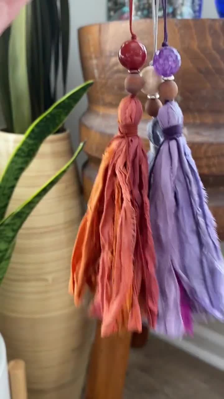 Shades Of Purple Sari Silk Tassels - Fabric Tassels - Tassel For