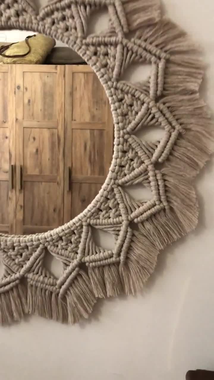 Modern Small Macrame Wall Hanging E44  Macrame design, Macrame patterns,  Macrame mirror