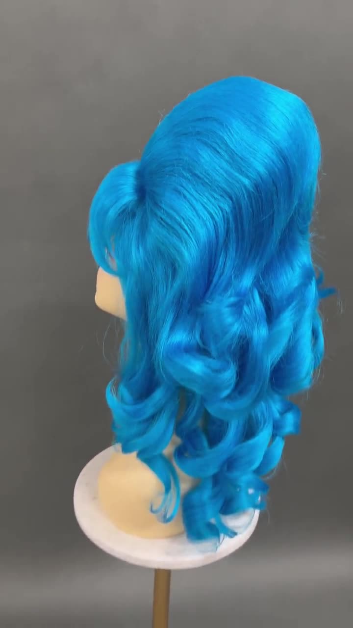 Blue Wavy Beehive Costume Wig 22 142 wvbeehive blue Etsy Canada