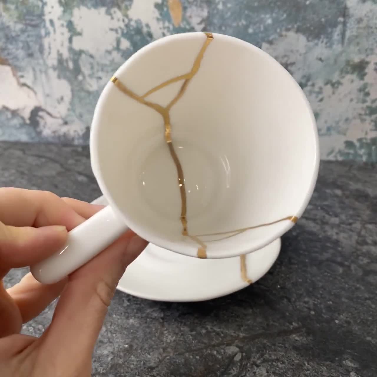  Classic Ceramic Kintsugi Style Coffee Tea Mug with