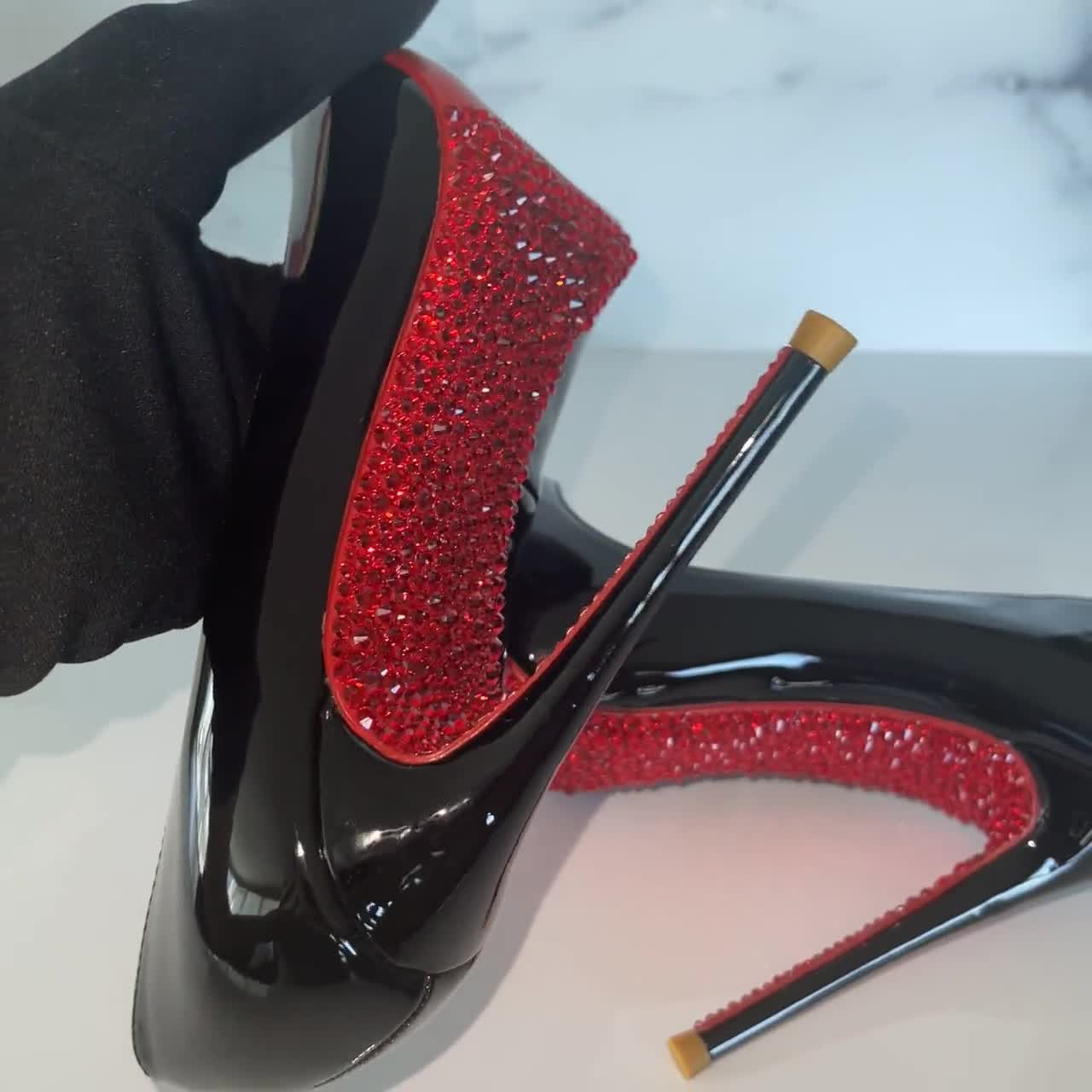Crystal Red Bottoms Stiletto Pumps Formal Party Y2K US -  Israel
