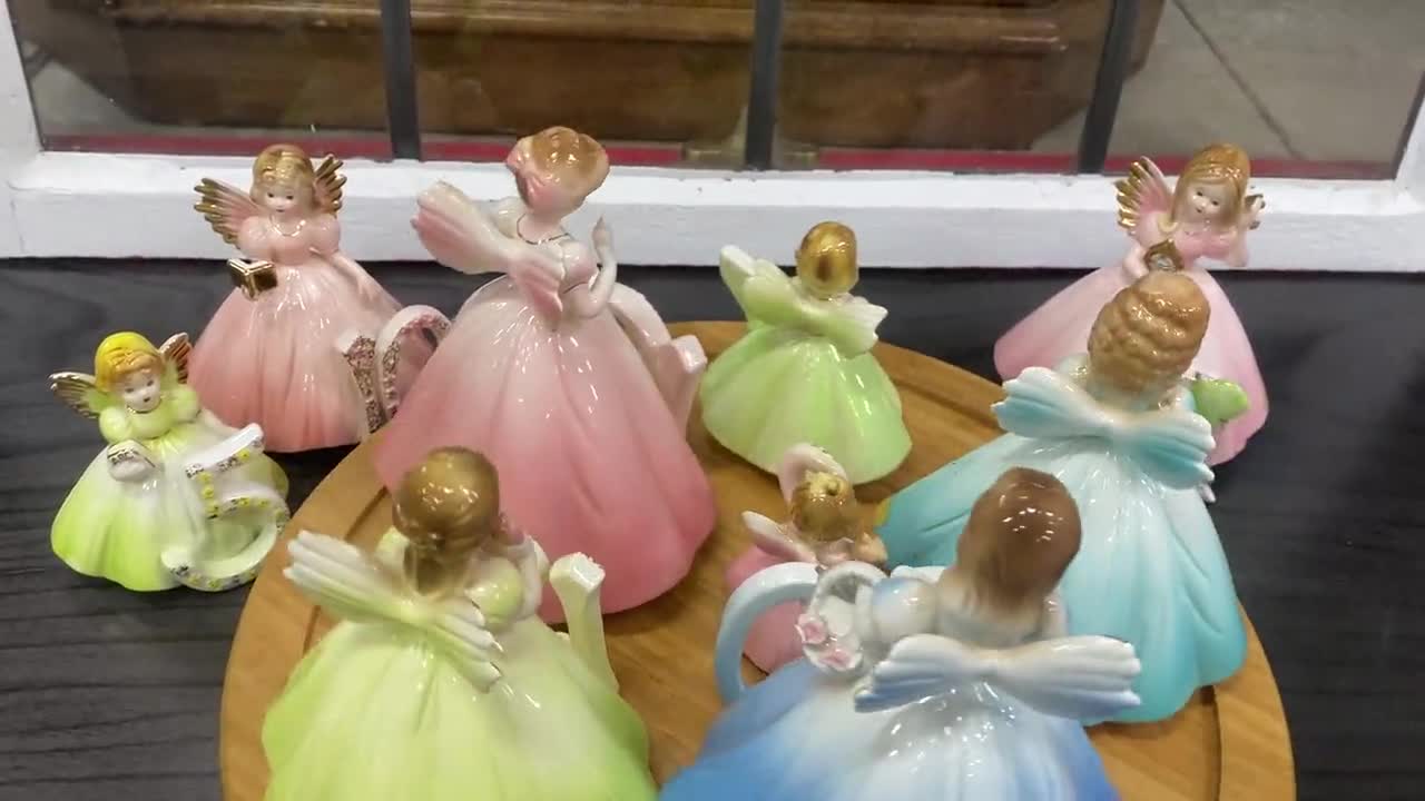 Vintage Josef Originals Birthday Angel Figurine: Hand-painted
