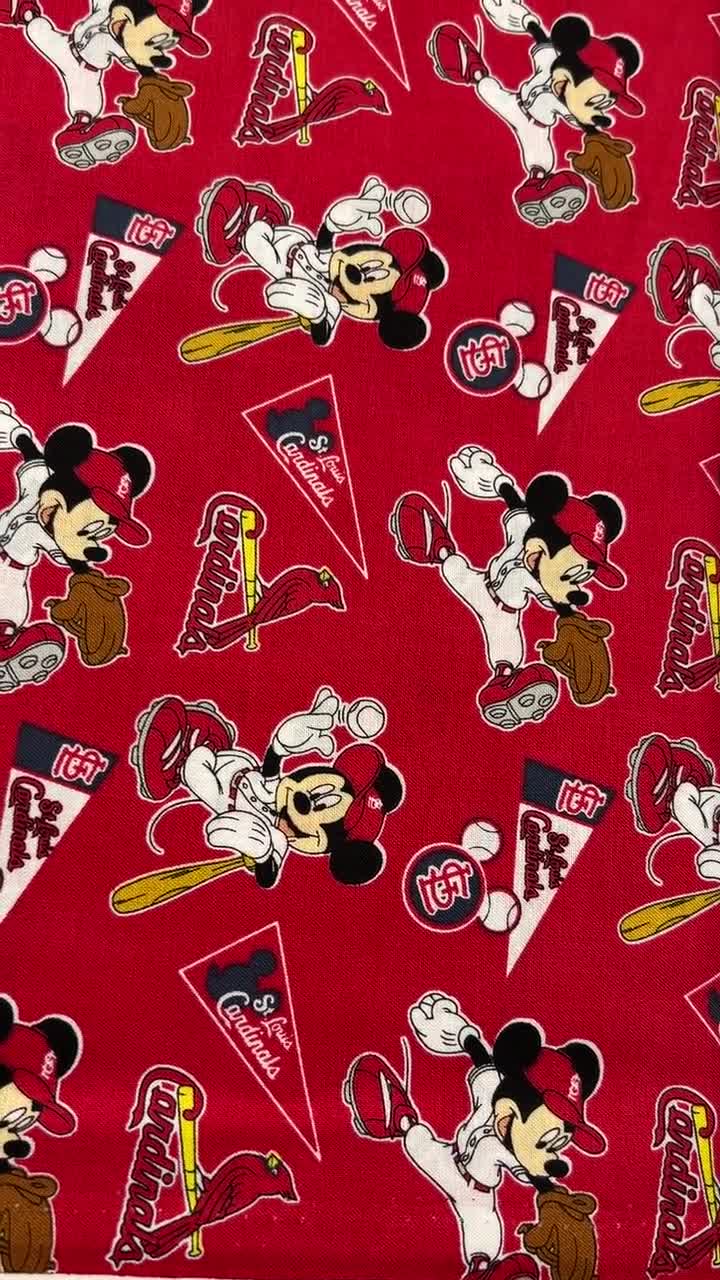 St. Louis Cardinals & Mickey Mouse  MLB Disney Mash-Up Fabric by Fabric  Traditions - 746356034244