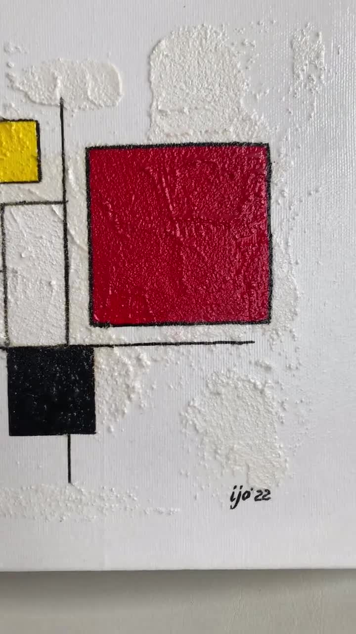 幾何学的抽象画：テクスチャードアクリル、モダンミニマリスト装飾