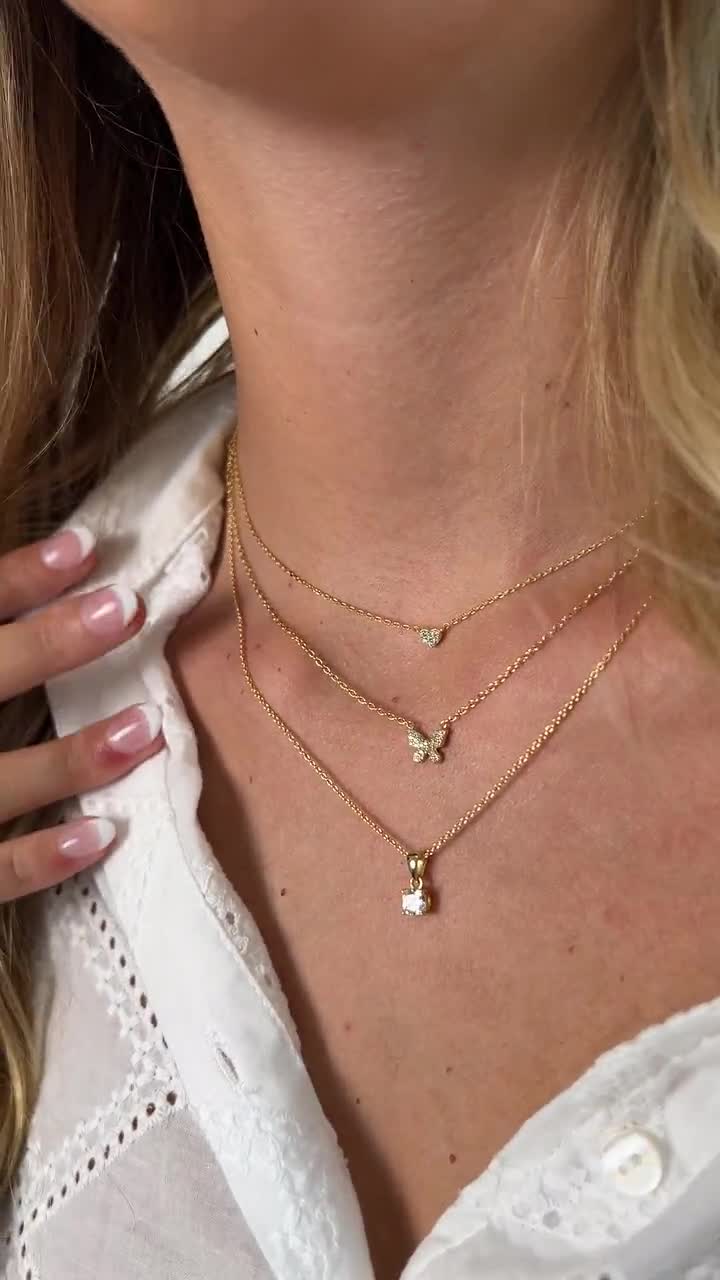 Tiny Heart Necklace, Dainty Necklace, Minimalist Necklace