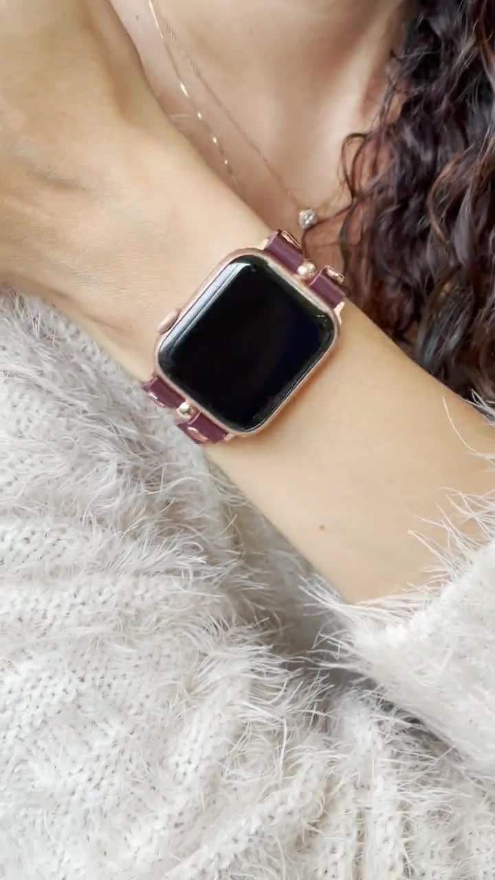 Apple Watch Band 38mm 40mm 41mm 42mm 44mm 45mm Cuff Wristband Italian  Leather Apple Watch Strap Iwatch Bracelet Rose Gold Woman Iwatch Band -   Canada