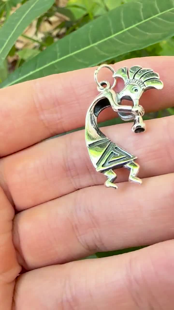 Native Indianココペリ ペンダント 純銀！幸運の精霊 Kokopelli Pendant 925 STERLING SILVER Fertility Deity Native