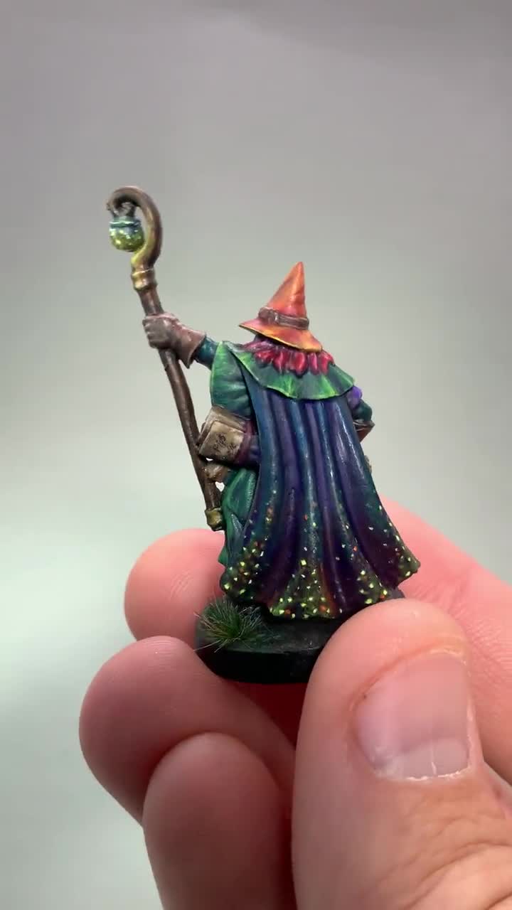 Painted Luwin Phost, Painted Wizard Miniature, Painted Dnd Miniature,  Painted Sorcerer Miniature, Painted Dnd Mage Miniature, Red Beard Mini