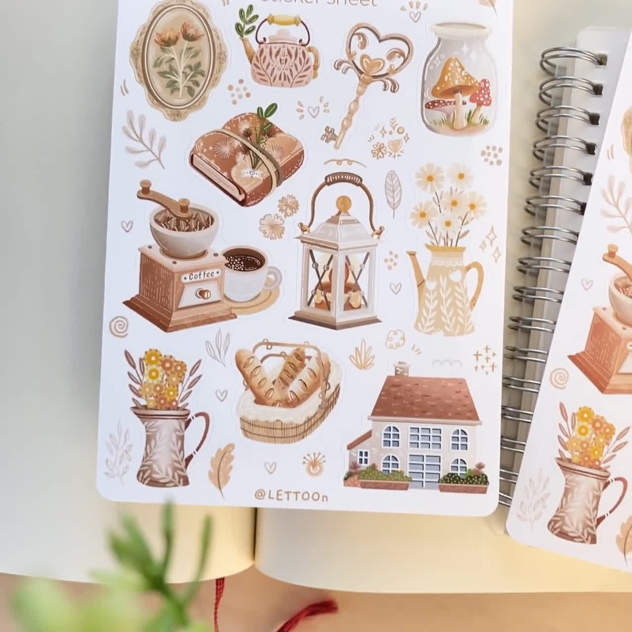 Sticker Sheet Botanical Journal Stickers, Perfect for Planner, Scrapbook,  Envelopes and More. Handmade by Lettoon 