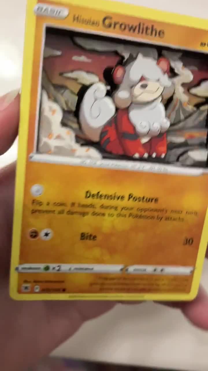 Custom Altered Pokemon Card Hisuian hot Growlithe