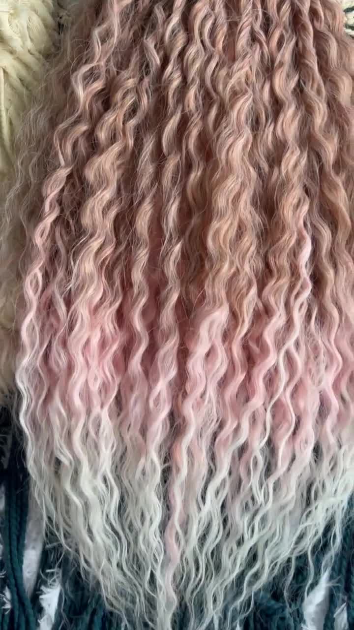 Synthetic Crochet Dreads Extends Dark Blond to Cold Ash Blond. Boho de Dreadlocks Ombre