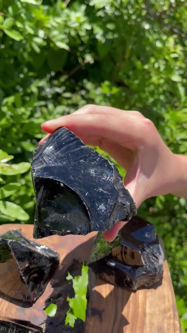 MASSIVE Rough Black Obsidian Natural Crystals: Choose Size, 3