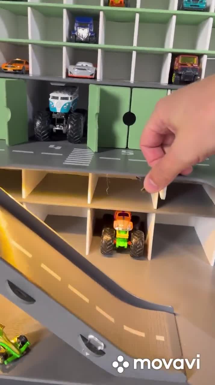 Toy Garage for 1/64 and 1/32 Scale Toy Cars, Personalized Boy Gift