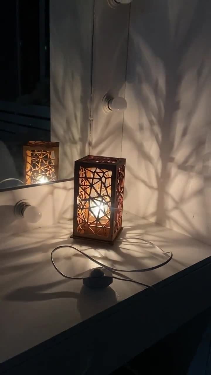 Bedside Night Light Cube, Decorative Night Light Box, Unique Handmade Night  Light for Bedroom, Baby Night Light Box, Wood Nightlight 