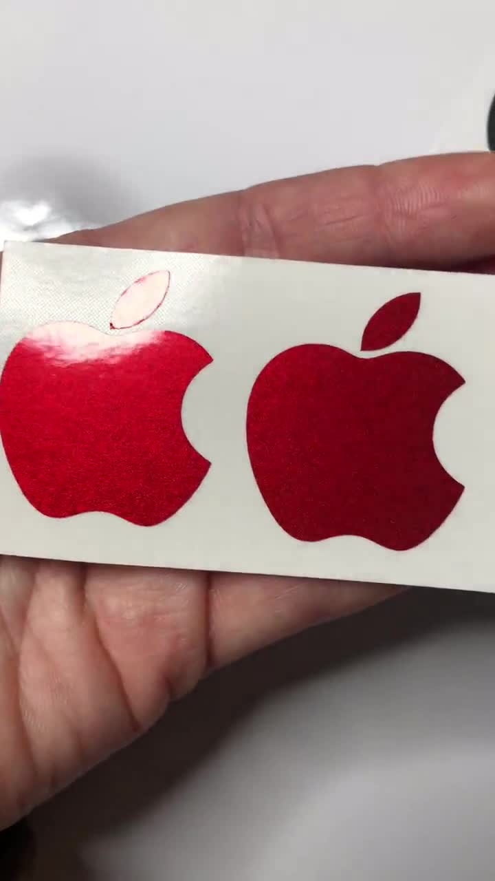 Apple stickers for iPhone, MacBook, iPad, iMac or any other surface :)  Apple Decal, 2D, Red glittery vinyl