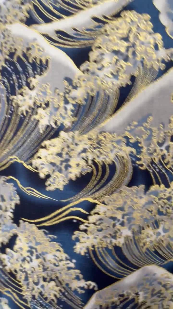 Kanagawa grate wave noren curtain, Hokusai wave tapestry, Japanese tsunami wave noren fabric, Japanese curtain order made, doorstep noren video poster