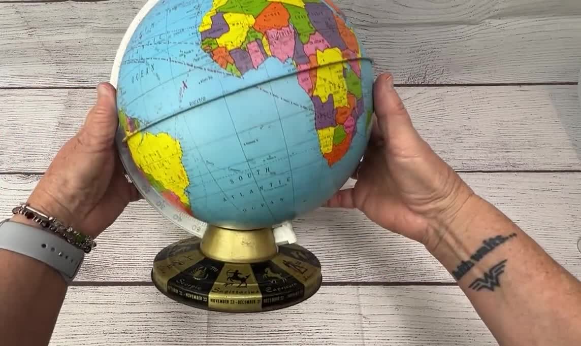 Vintage Ohio Art Globe With Zodiac Signs on Base - Etsy