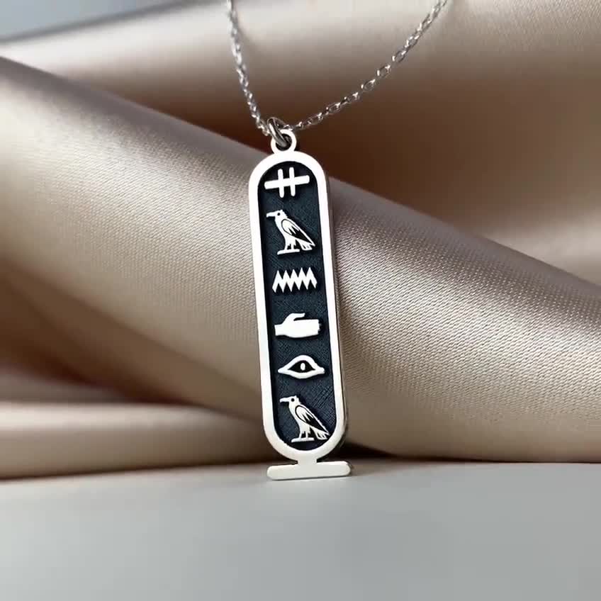 3 Sided Ancient Egyptian Hieroglyphics Plain Background Pendant, 3 Sided  Personalized Hieroglyphics, Egyptian Cartouche Name Necklace - Etsy