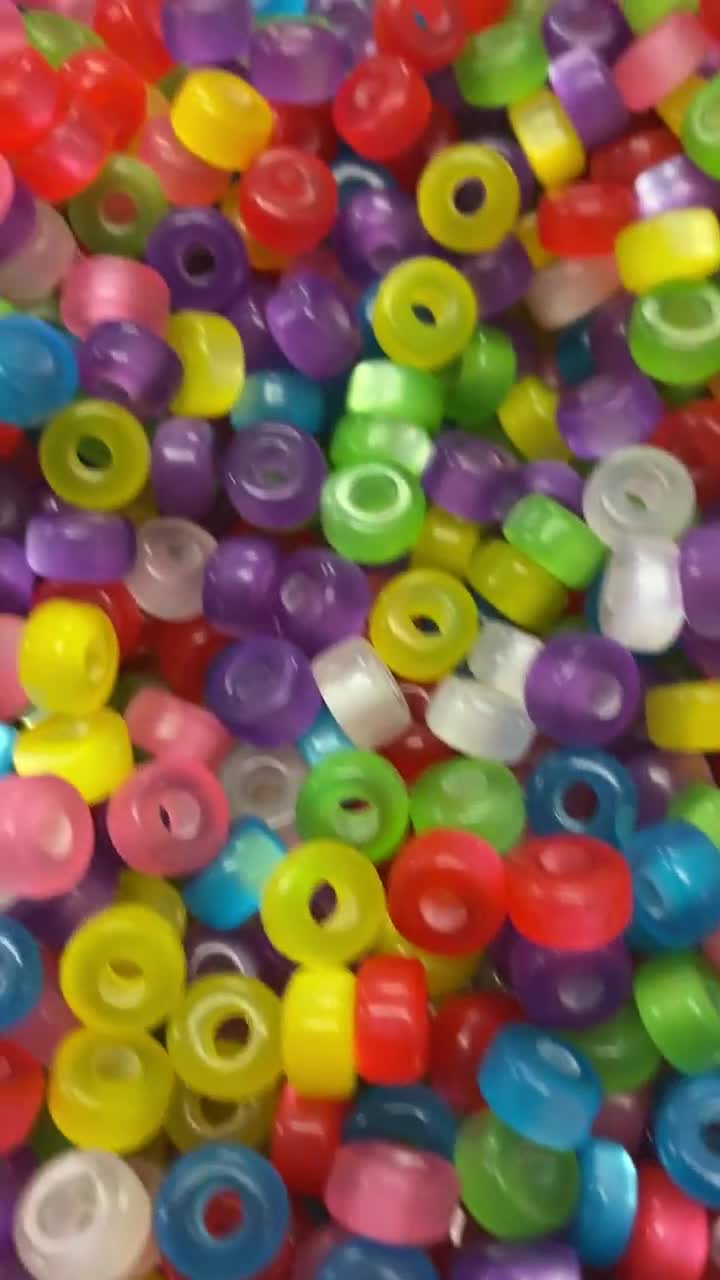 100 Bright Large Whole Keychain Pony Beadskids DIY Beadsneon 