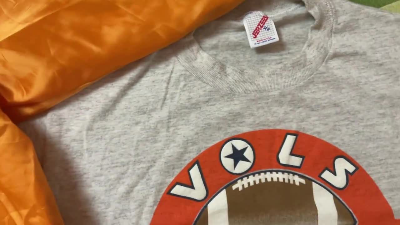 Vintage Tennessee VOLS 100 Years Volunteers football Satin Snap Jacket &  FREE!!! Vintage 90s Tennessee Volunteers Football Vols Tee Fits L