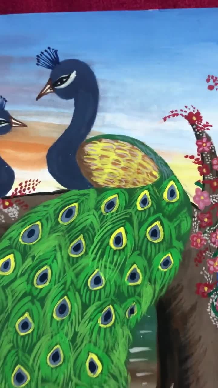 LEARN TO DRAW PEACOCK WITH SHAPES- PEACOCK DANCING IN THE RAIN DRAWING -  YouTube