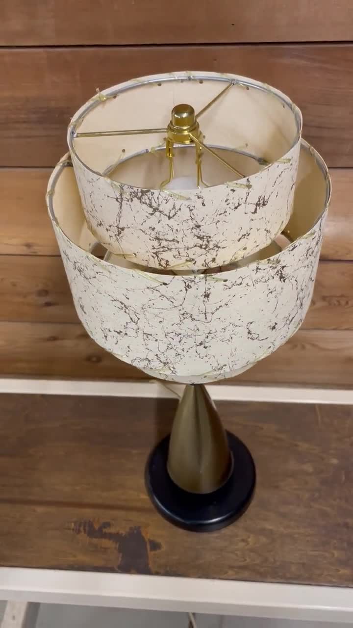 Vintage Mid Century Style Fiberglass Lamp Shade Modern Atomic