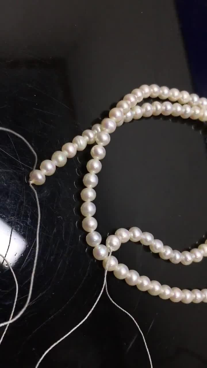 3-3.5mm Pearl Seed Beads, Natural Pink Color Small Rice Pearls, Tiny Egg  Shape Pearl String, Genuine Fresh Water Pearl Wholesale, FS550-XS 